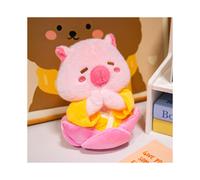 (Buda rosa) Muñeco de peluche de Buda, capibara, palomitas de maíz y patatas fritas, relleno de algodón PP, regalo