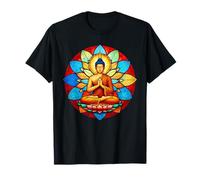 Buda Vitral Lotus Mandala Arte Espiritual Budista Camiseta