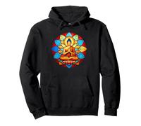 Buda Vitral Lotus Mandala Arte Espiritual Budista Sudadera con Capucha