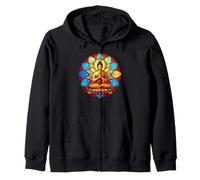 Buda Vitral Lotus Mandala Arte Espiritual Budista Sudadera con Capucha