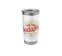 Budapest Design Hungría Vintage Parlamento Recuerdo Vaso térmico de acero inoxidable de doble pared