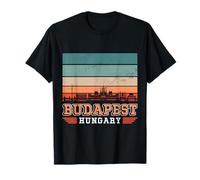 Budapest Hungría Skyline Atardecer Vintage Retro Budapest Camiseta