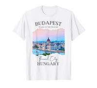 Budapest Hungría Souvenir Turístico Ciudades de Europa del Este Hombres Camiseta