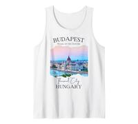 Budapest Hungría Souvenir Turístico Ciudades de Europa del Este Hombres Camiseta sin Mangas