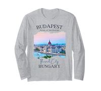 Budapest Hungría Souvenir Turístico Ciudades de Europa del Este Hombres Manga Larga