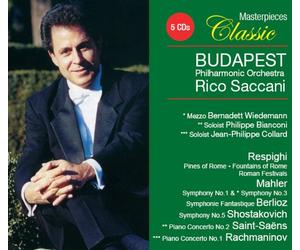 Budapest Philharmonic Orchestra - Classic Masterpieces Volume 3 - Respighi Pines of Rome, Fountains of Rome, Roman Festivals, Mahler Symphonies Nos. 1 & 3, Berlioz Symphonie Fantastique, Shostakovich Symphony No.5, Saint-Saens Piano Concert No.2, Rachmaninov Piano Concerto No.1