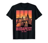 Budapest Retro Sunset Fisherman's Bastion Travel Camiseta