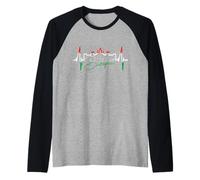 Budapest Skyline Latido del Corazón Hungría Amo Budapest Camiseta Manga Raglan