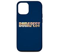 Budapest Text with Hungary Danube River & Parliament Graphic Carcasa para iPhone 12/12 Pro