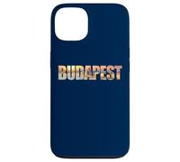 Budapest Text with Hungary Danube River & Parliament Graphic Carcasa para iPhone 13