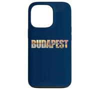 Budapest Text with Hungary Danube River & Parliament Graphic Carcasa para iPhone 13 Pro
