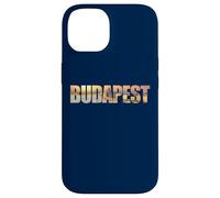 Budapest Text with Hungary Danube River & Parliament Graphic Carcasa para iPhone 14