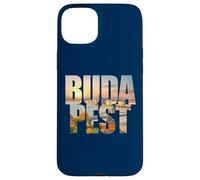 Budapest Text with Hungary Danube River & Parliament Graphic Carcasa para iPhone 15 Plus