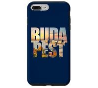 Budapest Text with Hungary Danube River & Parliament Graphic Carcasa para iPhone 7 Plus/8 Plus