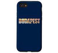 Budapest Text with Hungary Danube River & Parliament Graphic Carcasa para iPhone SE (2020) / 7/8
