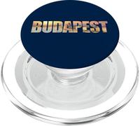 Budapest Text with Hungary Danube River & Parliament Graphic PopSockets PopGrip para MagSafe