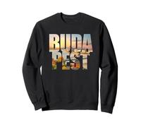 Budapest Text with Hungary Danube River & Parliament Graphic Sudadera