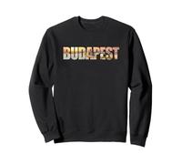Budapest Text with Hungary Danube River & Parliament Graphic Sudadera