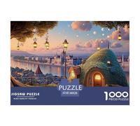 Budapest The Lights of The Evening 1000 Pcs Papel Ecológico Rompecabezas Cartoon Beach House Liberador De Estrés Juego Creativo Puzzle Juego De Desafío Difícil 38x26cm/1000pcs