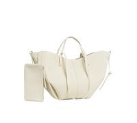 BUDAY Bolso de mano de lujo para mujer, de piel de vaca, con diseño de bolso de hombro de gran capacidad, asa superior, bolso de la compra, White, 50-26-16cm