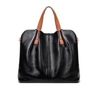 BUDAY Bolsos de viaje de moda para mujer, gran capacidad, de piel de vacuno auténtica, bolsa cruzada, bolsos de diseño de lujo, carteras para mujer, Black, 33-15-25cm