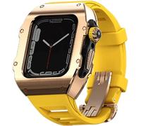 BUDAY Correa de reloj de acero inoxidable de 44 mm y 45 mm, para Apple Watch 8, 7, 6, 5, 4, SE, Series RM, a prueba de golpes, kit de accesorios de repuesto, 45MM, Ágata