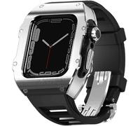 BUDAY Correa de reloj de acero inoxidable de 44 mm y 45 mm, para Apple Watch 8, 7, 6, 5, 4, SE, Series RM, a prueba de golpes, kit de accesorios de repuesto, 45MM, Ágata