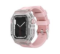 BUDAY Funda transparente de caucho fluorado con hebilla Matel, para Apple Watch Series 8, 7, 6, 5, 4, SE de 45 mm, 44 mm, 41 mm, 40 mm, reemplazo de correa de reloj deportivo, 41mm, Ágata