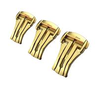 BUDAY Hebilla de reloj de despliegue de 16 mm, 18 mm, 20 mm, para correa de cuero omega, banda de goma, cierre plegable de acero plateado, herramientas de regalo, Oro 1, Taille unique