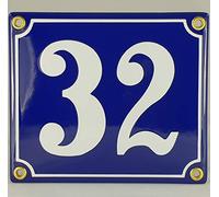 Buddel-Bini Versand - Número 32 para casa (esmaltado), color azul y blanco