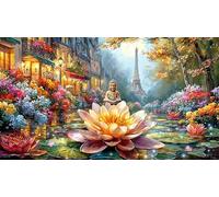 Buddha-and-Jesus-Seated-Together Puzzle para Adultos y niños 1000 Piezas Papel Reciclado Juego Educativo Desafiante Actividad en casa 38x52/1000pcs