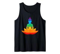 Buddha Bliss Peace Serenity Yoga Colorido Rainbow Camiseta sin Mangas