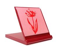 Buddha Board | Tablero Mini Rojo 12x12 cm | Plástico Grueso con Acabado Brillante | Incluye un Pincel y Doce Adhesivos para Personalizar | Respetuoso con el Medio Ambiente