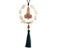 Buddha Car Hanging Ornament, Car Dangling Accessories, Aesthetic Statue Charm, Lucky Wooden Hangable Decor, 4.33x3.94x1.97 in, Ideal for Women and Men, Interior Spiritual Touch
