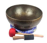 Buddha Carving Handmade Singing Bowl Cuenco tibetano tallado de 35,5 cm hecho a mano con figura de Buda