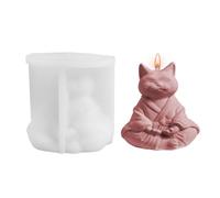 Buddha Cat Molde - Aromaterapia, moldes de fusión de jabón para animales, forma creativa, decoración artística artística, suministro único hecho a mano | Molde para candel