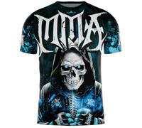 Buddha Fight Wear Camiseta Muay Thai, Boxeo, MMA, Kick Boxing Dry Fit Top Manga Corta Unisex (FR/ES, Letras, XL, Regular, Regular, Azul)