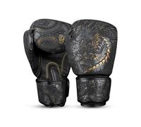 BUDDHA FIGHT WEAR - Guantes de Boxeo Dragon diseñados para Entrenamientos y Sparring en Muay Thai Kickboxing Fitness - Hombres y Mujeres - Múltiples Colores - 10 oz 12 oz 14 oz 16 oz (Negro, 14 onz)