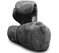 Buddha Fight Wear. Guantes de Entrenamiento y Combate, Special Edition, Fabricados a Mano, Boxeo, Muay Thai, Kick Boxing y MMA Modelo Top Premium Negro Mate 10 Onzas
