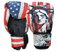 BUDDHA FIGHT WEAR - Guantes de Boxeo Fantasy USA - Muay Thai - Kick Boxing - Piel Sintética Tejido Interior Resistente A Olores - Costura Reforzada - Varios Diseños (Negro Mate, 10 Onz)