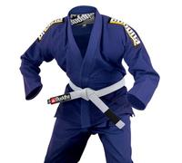 Buddha Fight Wear-Kimono Premium Infinity de Jiu Jitsu Brasileño/BJJ Gi con Cinturón Blanco, Unisex Adulto (Azul Navy, A1)