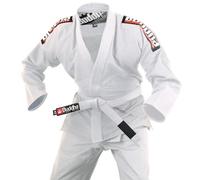 Buddha Fight Wear-Kimono Premium Infinity de Jiu Jitsu Brasileño/BJJ Gi con Cinturón Blanco, Unisex Adulto (Blanco, A3)