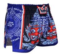 Buddha Fight Wear - Pantalón Retro Premium Fantasy Snake. Especialmente diseñado para el Entrenamiento y la Competición de Kick Boxing, Muay Thai, K1, Boxeo (S, Negro+Azul)