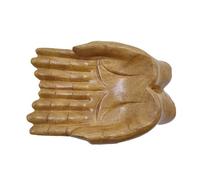 Buddha Hands Bowl - Wooden Hand Sculpture, Fruit Serving Dish, Crystal and Key Holder | Entryway Table Decoration, Home Ornament Accessory, Meditation Offering Display, Zen Inspired Home Decor Uniquee