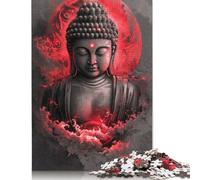 Buddha In Red Clouds Puzzles Imposible,desafío para Adultos Entretenimiento Creativo 1000 Piezas Obra De Arte De Juego De para Adultos Y Niños Mayores De 12 Años 1000pcs (75x50cm)