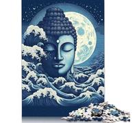 Buddha In Stormy Waves Puzzle Imposible,desafío for Adults Juego Educativo 1000 Piezas Obra De Arte De Juego De para Adultos Y Niños 1000pcs (75x50cm)