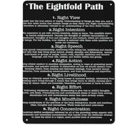 Buddha Noble Eightfold Path Inspirational Wall-Art Tin 8 X 12 in