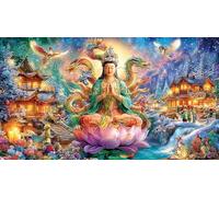Buddha-Statue 1000 Piezas Puzzle Educativo Papel Reciclado Juego Familiar Desafiante para decoración Mural y Regalos 70x50/1000pcs