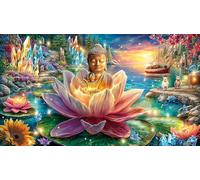 Buddha-Statue 1000 Piezas Puzzle Familiar Desafiante y Divertido Papel Reciclado para Adultos 38x52/1000pcs