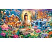 Buddha-Statue Puzzle de 1000 Piezas para Adultos Juego Educativo relajación Papel Reciclado Desafiante Regalo 70x50/1000pcs